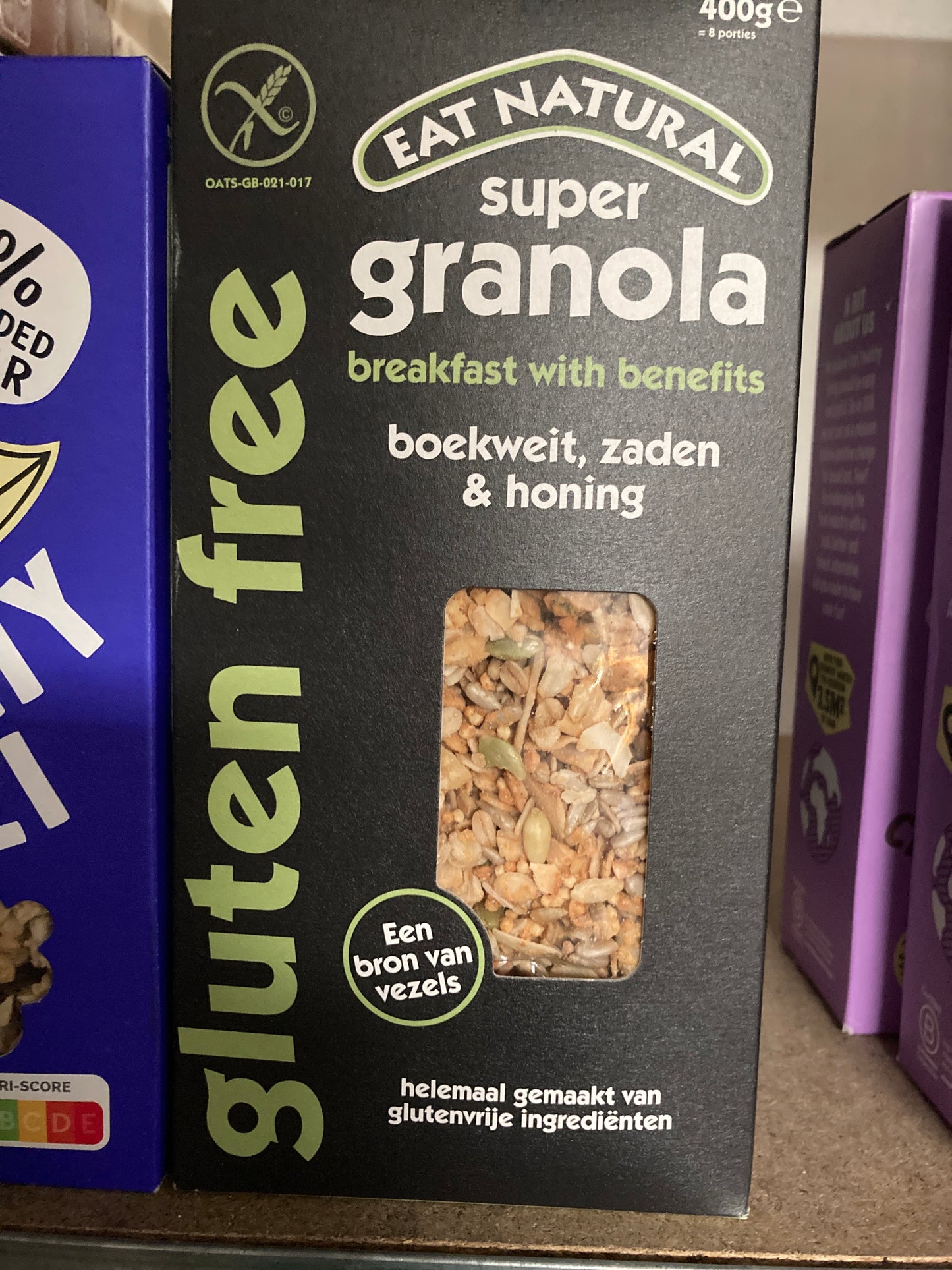 K18P03 granola boekweit, zaden, honing glutenvrij