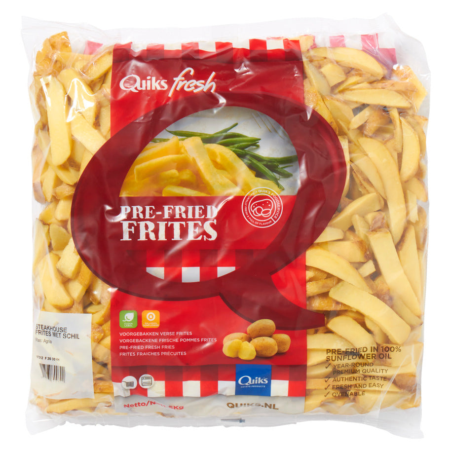 Frites voorgebakken robuust m/schil 14 mm