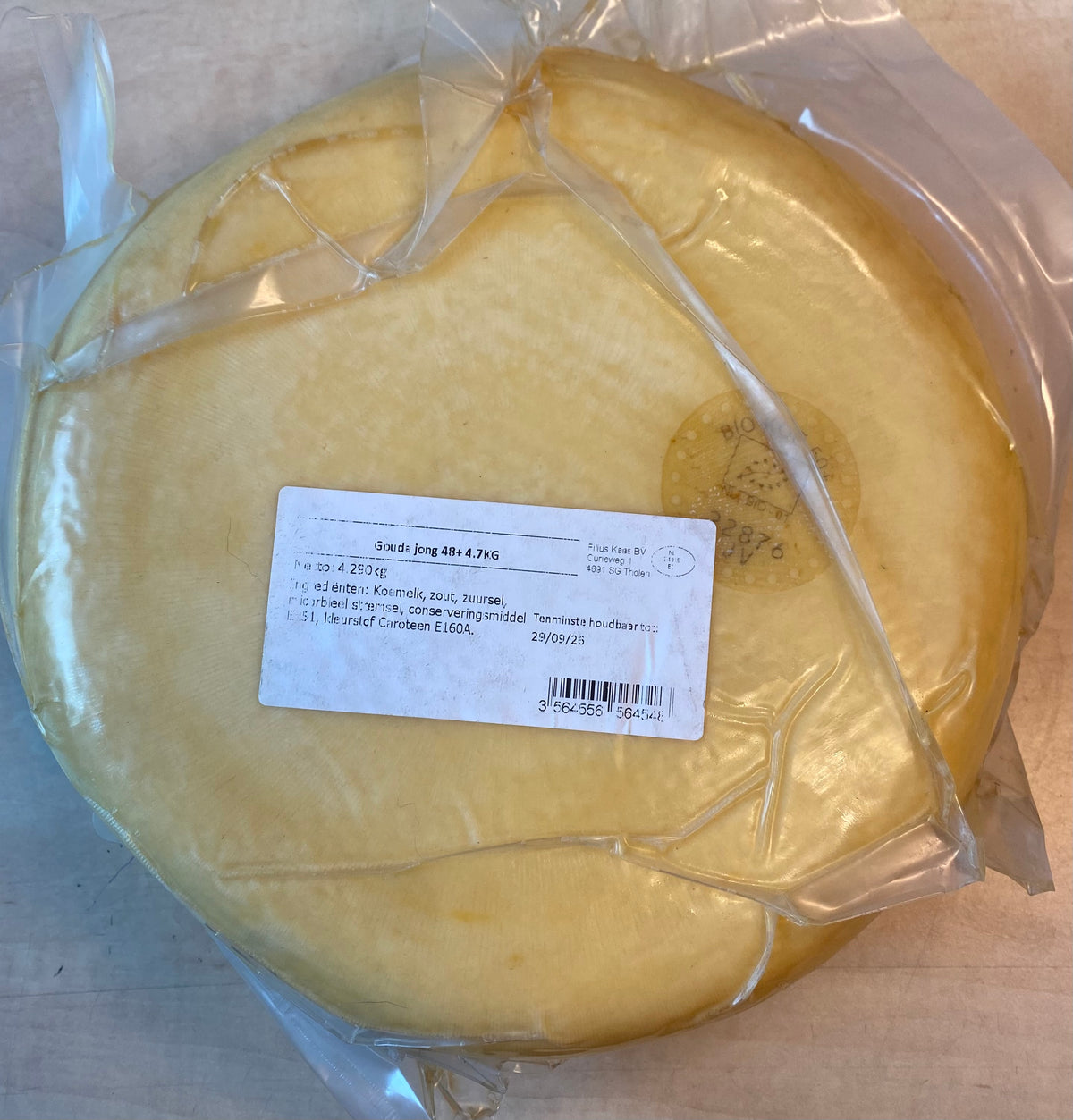 Kaas, Gouda, Jong, 48+, ca. 4kg per verpakking