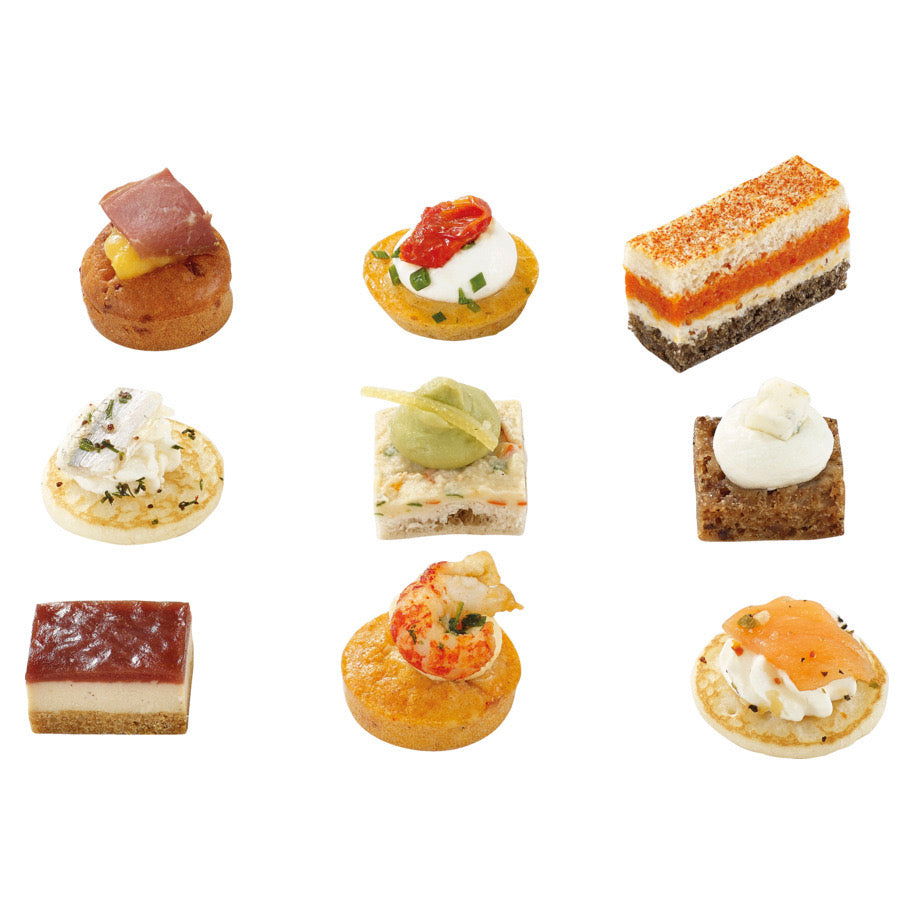 Canapes hartig traditi, x54 stukjes net gewicht ca. 540g