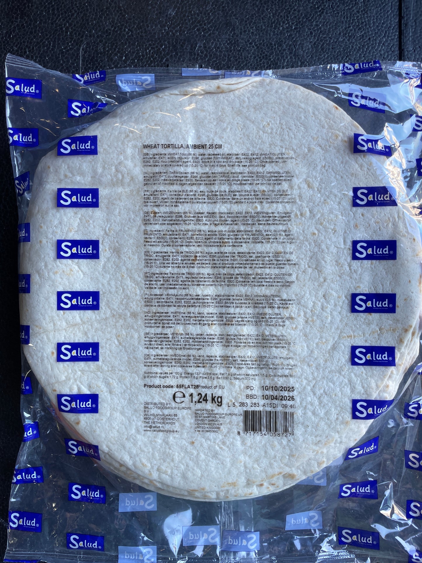 K35P05 Tortilla 18 stuks 25cm doorsnee