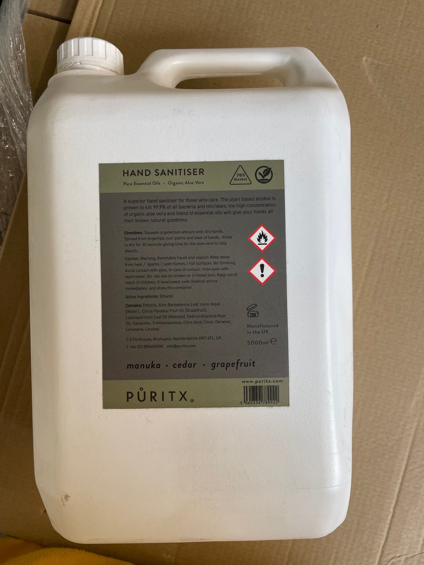 Hand sanitiser 70% ALC, 5 liter