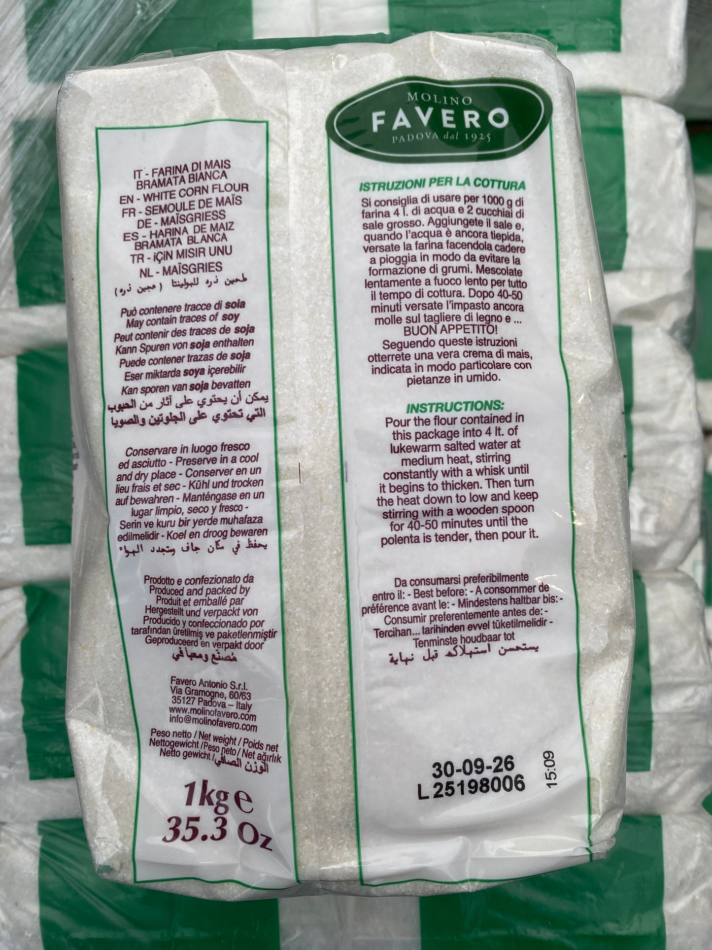Polenta, Maisgriesmeel, ca. 1kg per verpakking