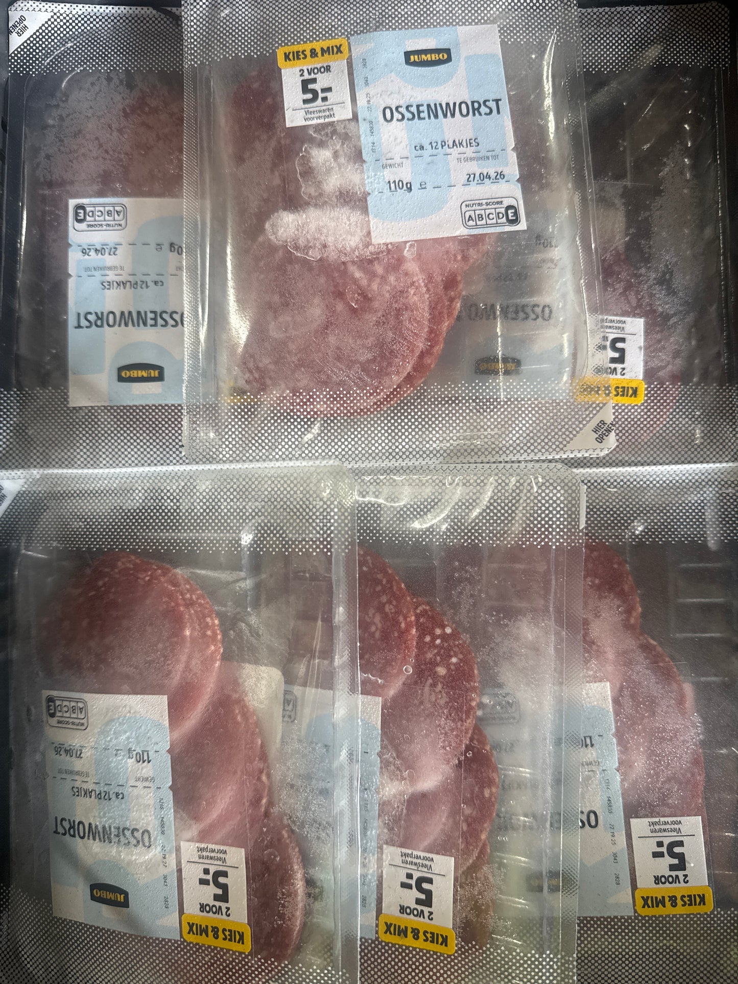 ossenworst diepvries 100gr 6pakjes
