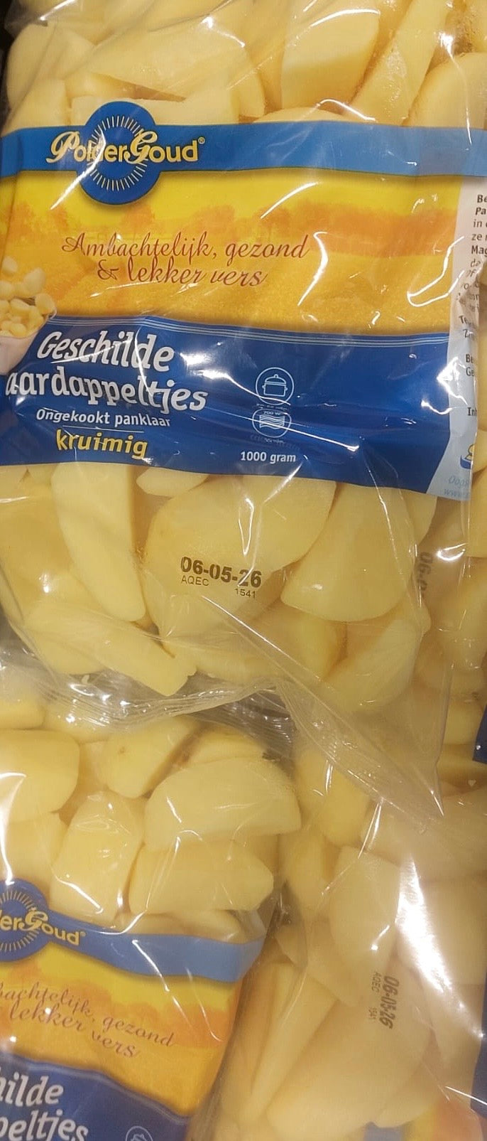 Aardappels, Kruimig, Ongekookt, Panklaar, per 2 verpakkingen a ca. 1.000g, (totaal ca 2.000g)