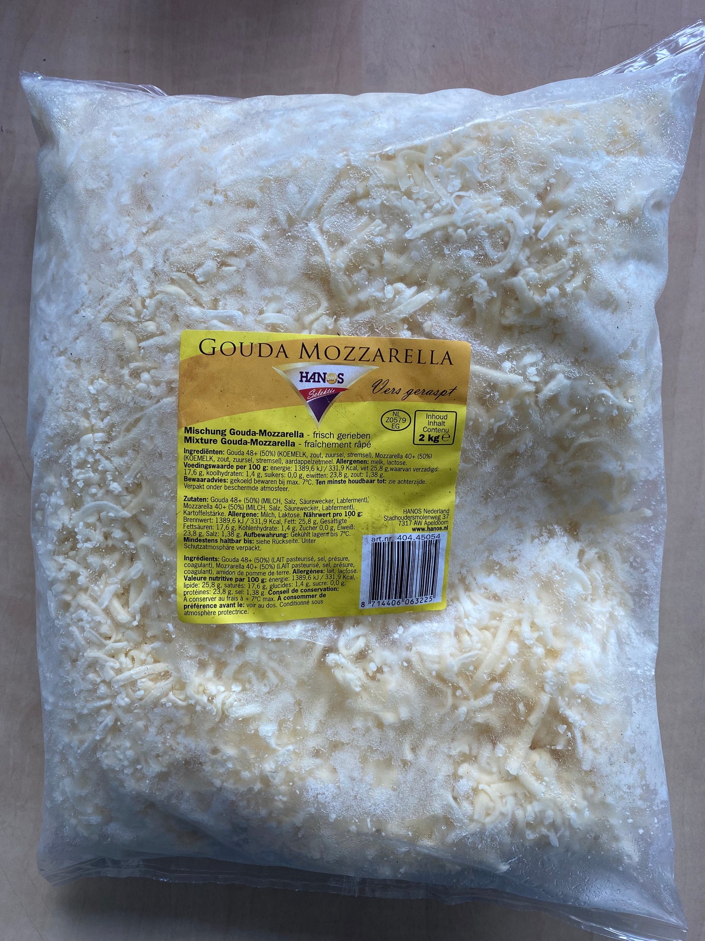 Kaas, Mozzarella, Diepvries, ca. 2kg per verpakking