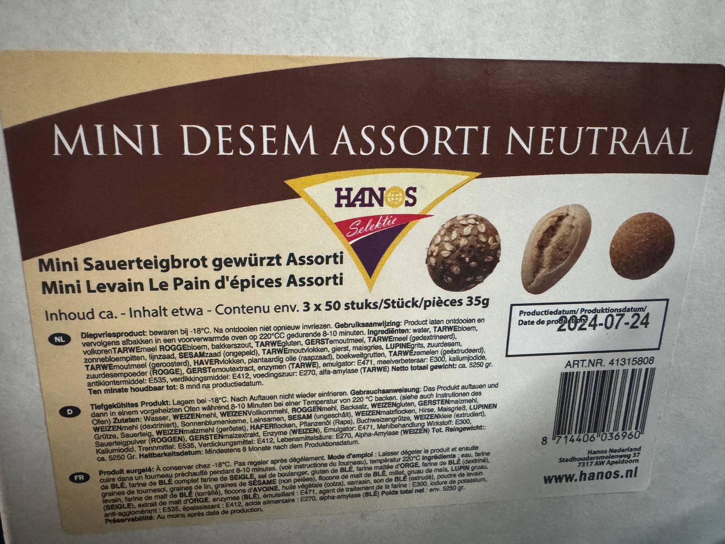 mini broodjes afbak dv per doos a 30x50stuks