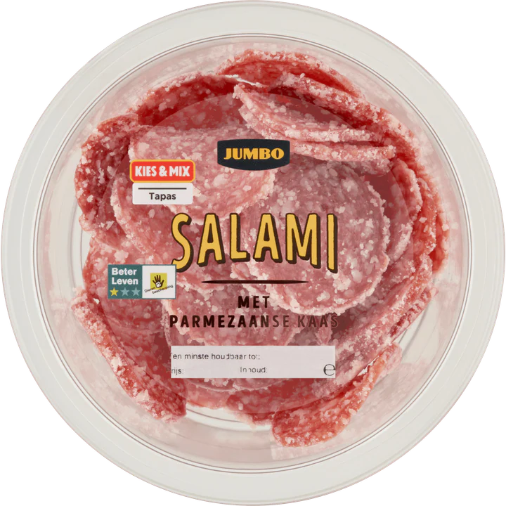 Salami, met Parmezaanse Kaas, per 2 x ca. 80g (totaal ca. 160g)