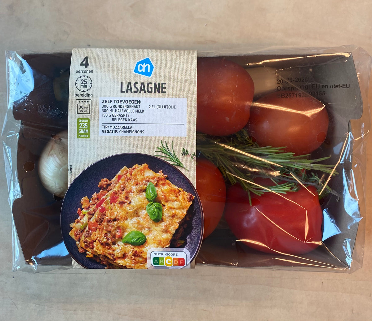 Verspakket, Lasagne, ca. 1.150g per verpakking