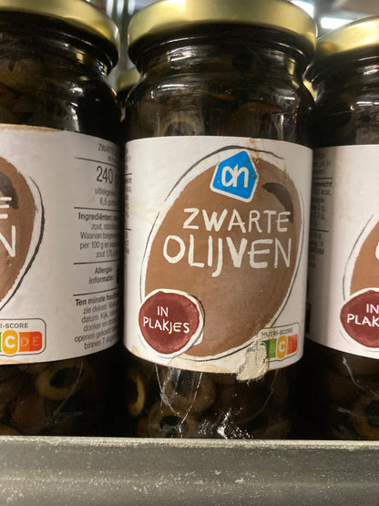 K36P03 huismerk zwarte olijven