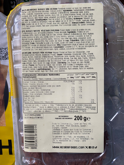 Hamburger, Heura, op Broodje, Vega, per 2x 2st a ca. 100g (totaal ca 400g)