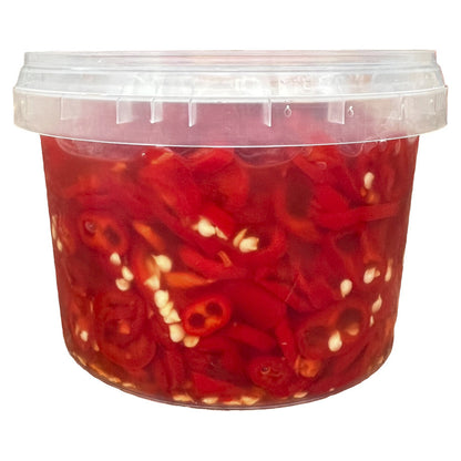 Rode peper schijfjes in zoetzuur, 500g