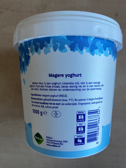 Yoghurt, Skyr, Natural, ca. 1kg per verpakking