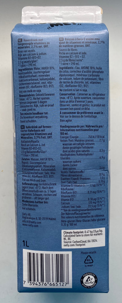 Haverdrank, Oatly, ca. 1 liter per verpakking