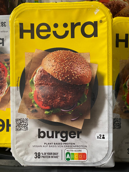 Hamburger, Heura, op Broodje, Vega, per 2x 2st a ca. 100g (totaal ca 400g)