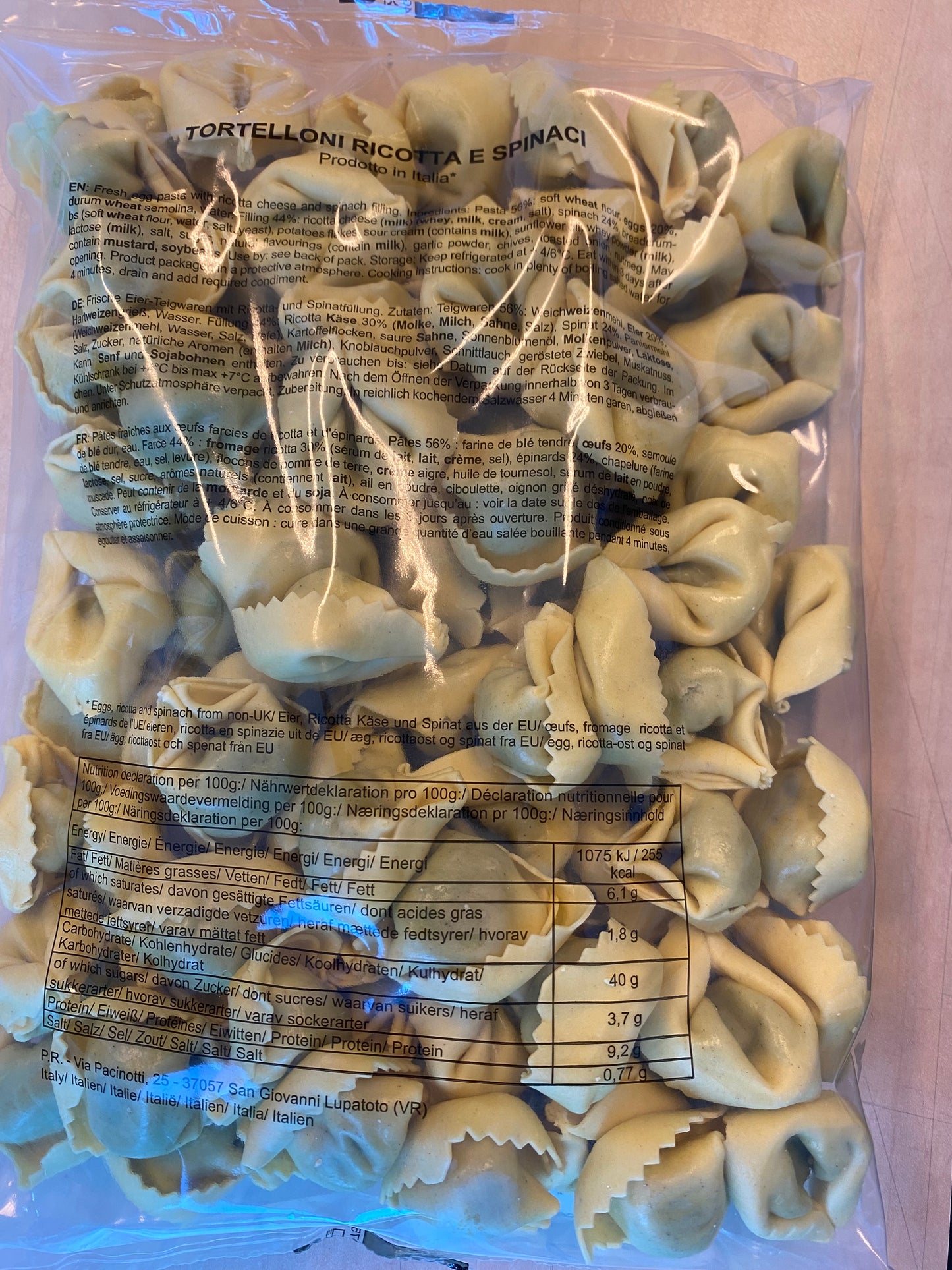 Pasta, Tortelloni, Ricotta en Spinazie
