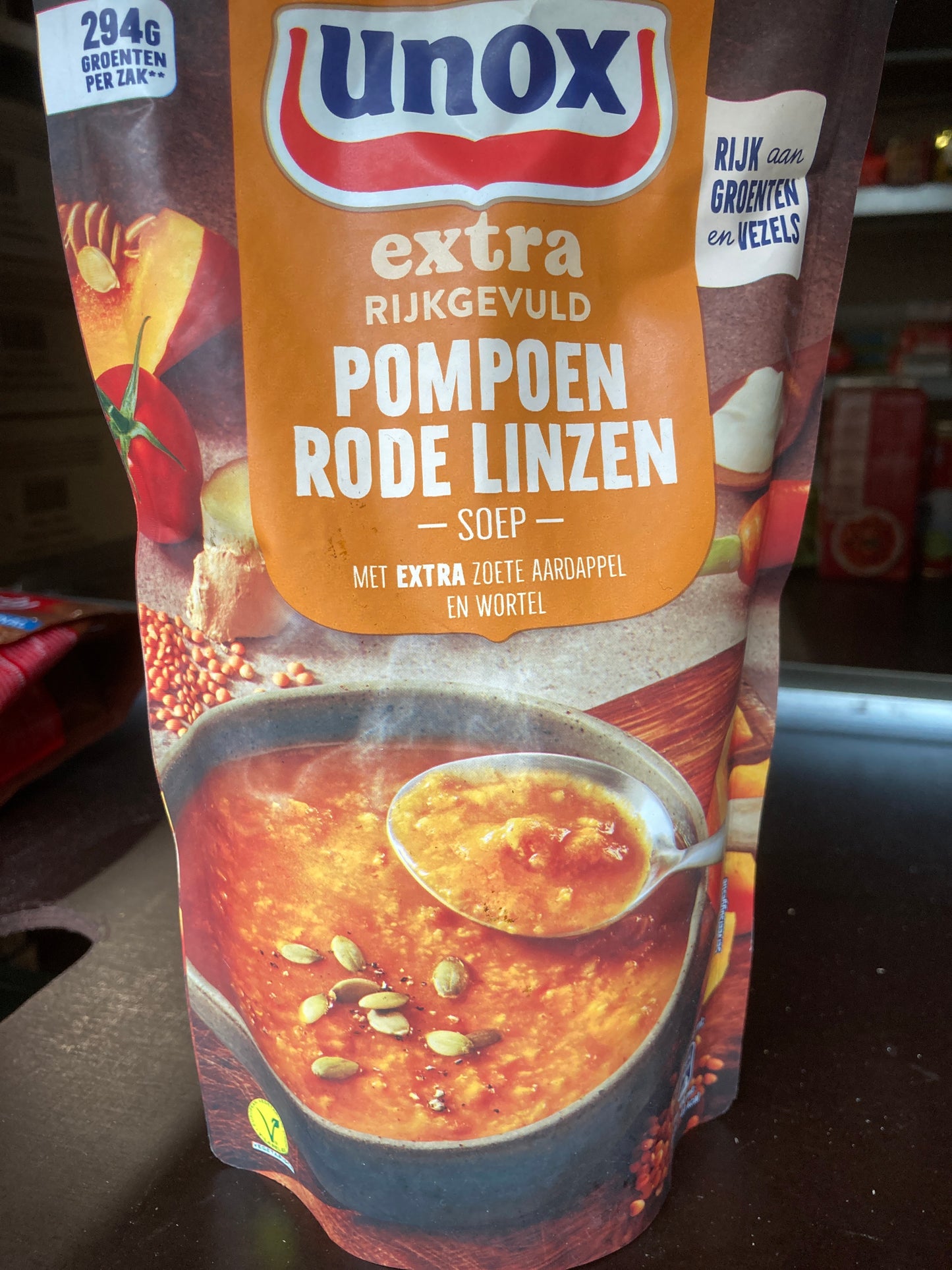 K51P04 pompoen met rode linzen soep