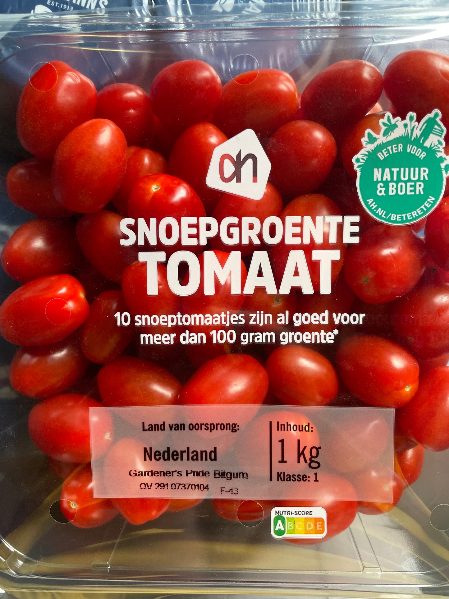 Tomaten, snoepgroente, ca. 1kg per verpakking