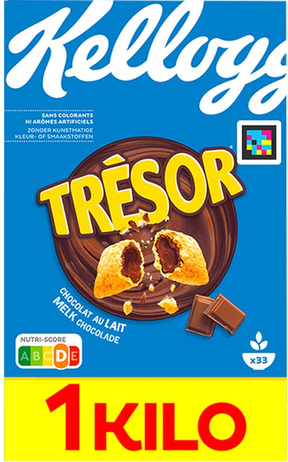 Granen, Ontbijt, Kelloggs, Tresor melk chocolade 1kilo per verpakking