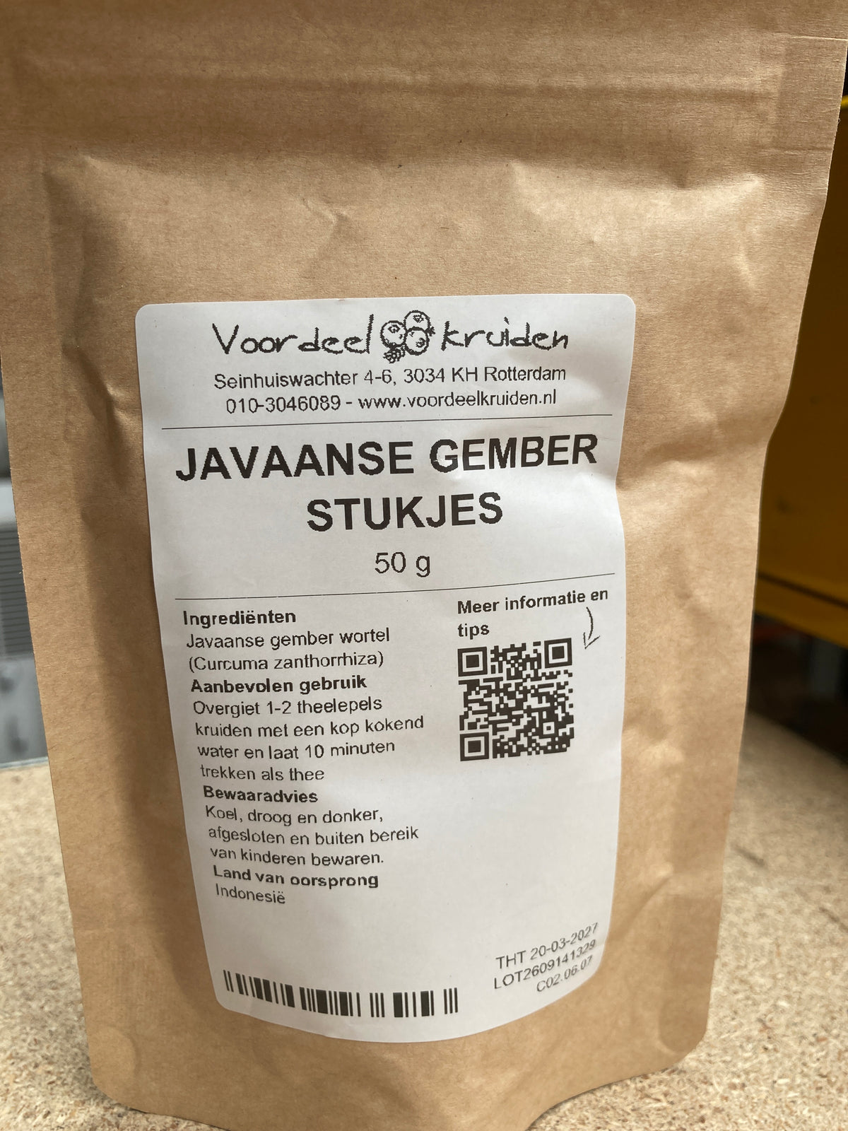 K28P03 Javaanse gember stukjes (per 50g)