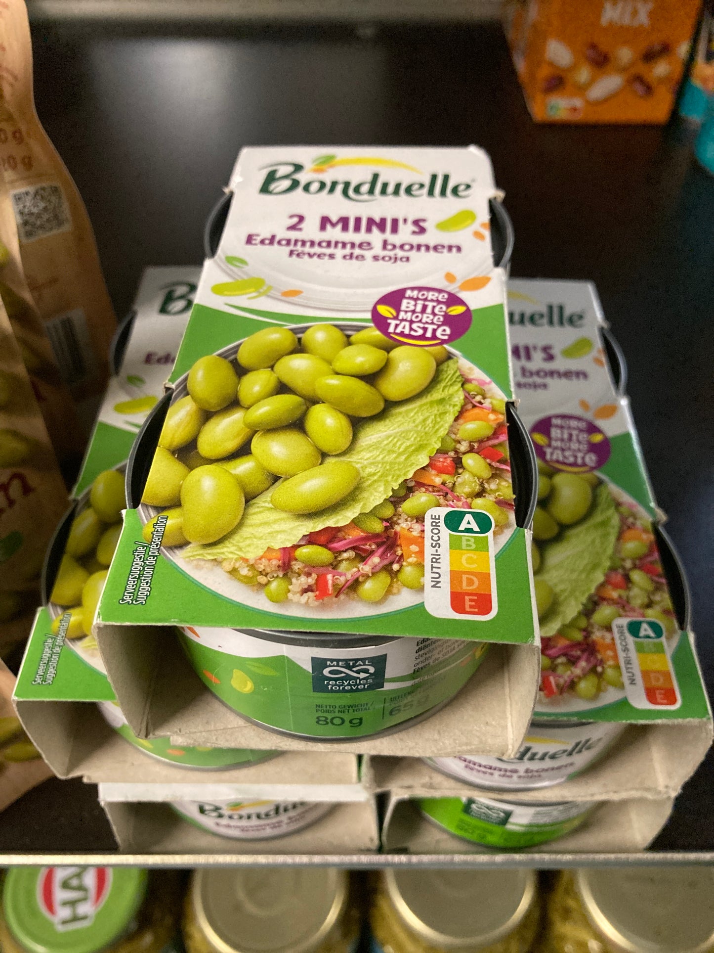 K36P04 edamame bonen mini’s (per verpakking van 2 blikjes)