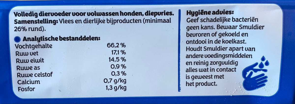 Dierenvoeding, Rundvlees, Diepvries, per 12 verpakkingen a 400g