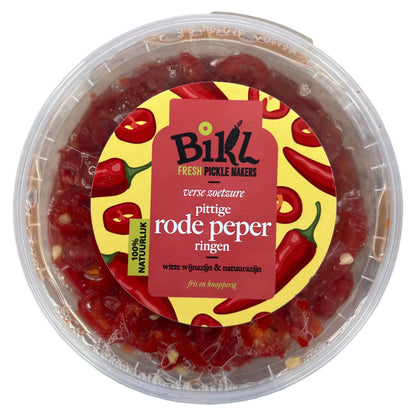 Rode peper schijfjes in zoetzuur, 500g