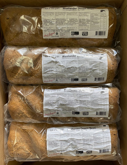 Brood, Waallander, Bruin, Desem, ca. 1kg per stuk, Diepvries