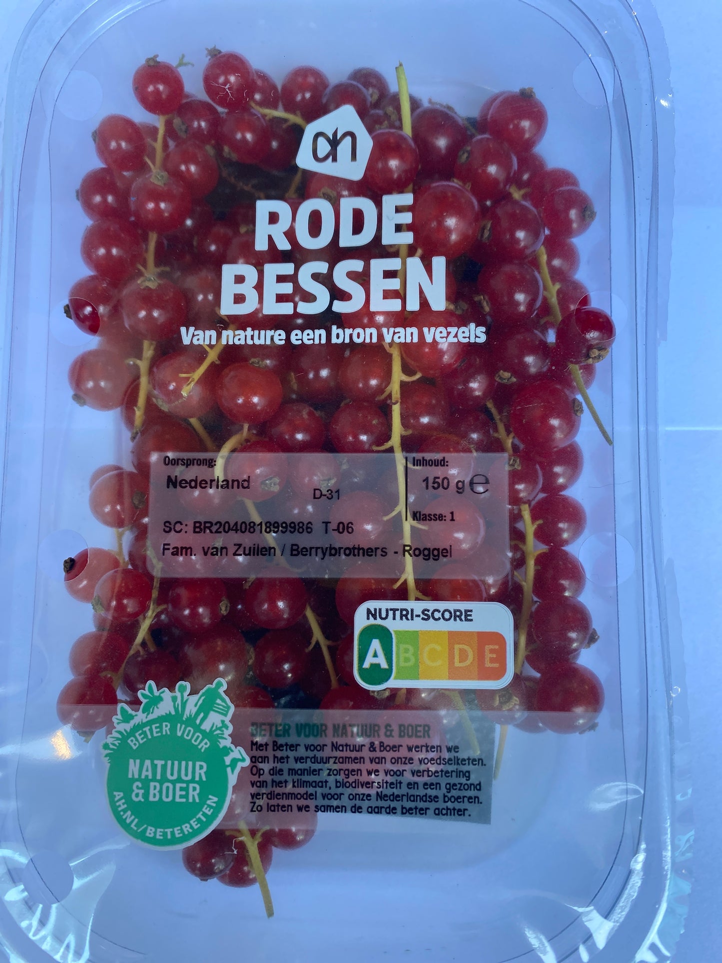 Bessen, Rood, 150g per bakje
